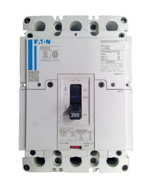 Pdd23G0200Tffl Power Defense Circuit Breaker 3 P 200A 65Ka 240V - Front View