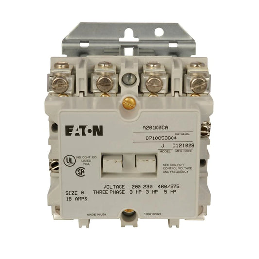 A201Kaca Eaton Contactor 9 Amp 3 Pole 600 Volt - Front View