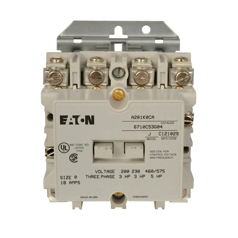 Eaton A201K4CA Magnetic Contactor 135A 3-Pole 600V