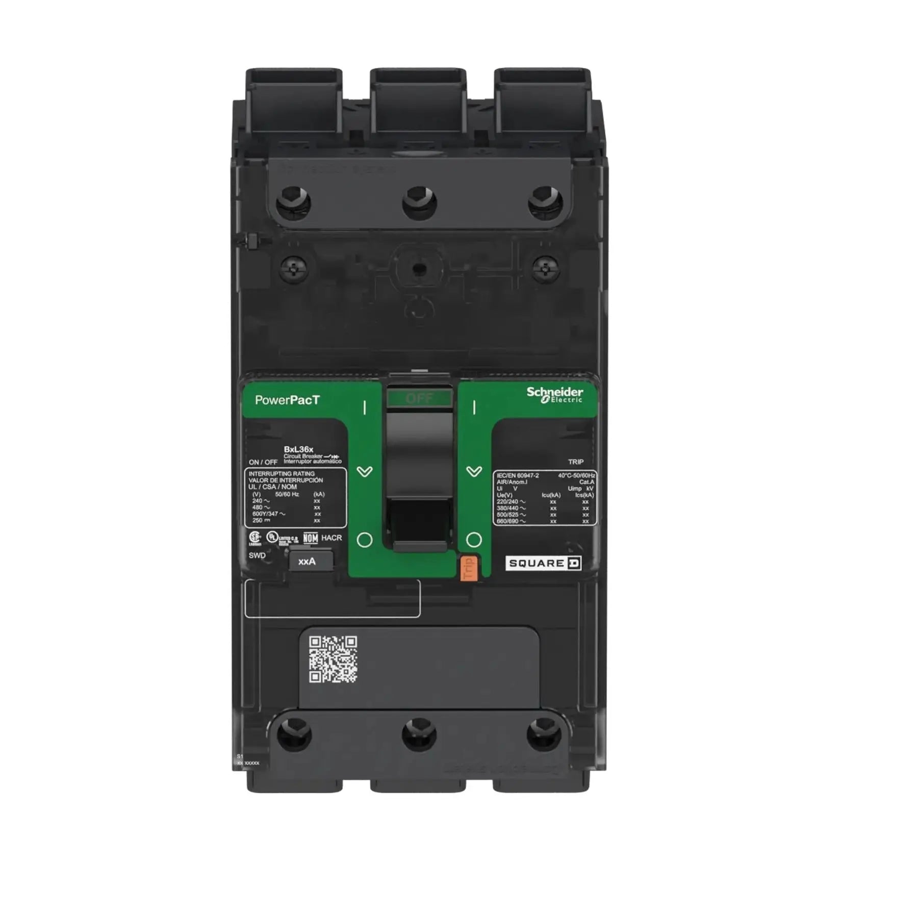 BDL36100 - Square D - Molded Case Circuit Breakers Feed-Thru - 100 Amp - 3 Pole - 600 Volt