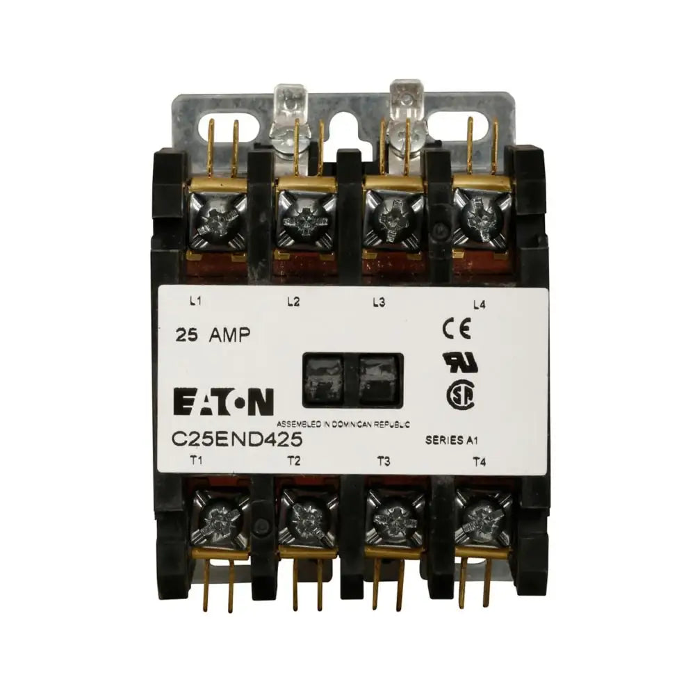 C25END425T Cutler Hammer C25 Series Contactor 4 pole 3 phase 600V 25A 24V coil