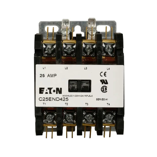 C25END425T Cutler Hammer C25 Series Contactor 4 pole 3 phase 600V 25A 24V coil