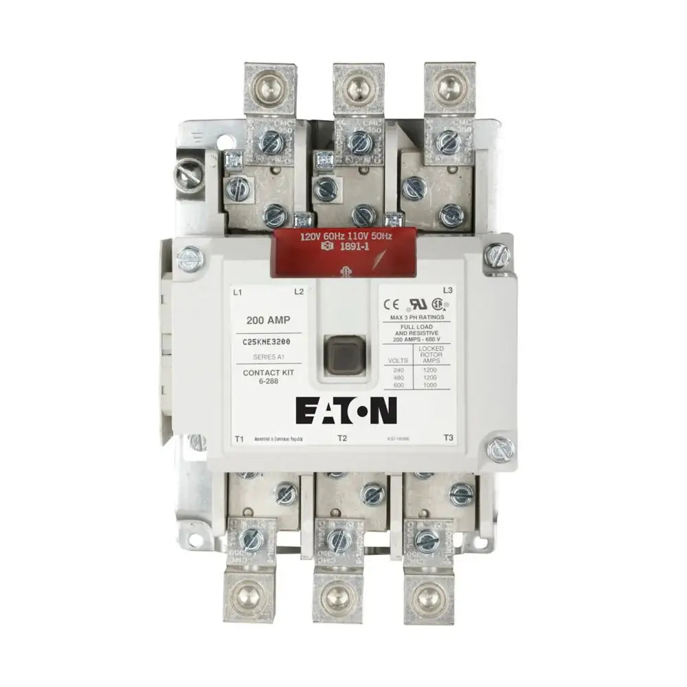 C25KNE3200A - Eaton - Contactor 200 Amp - 3 Pole - 600 Volt 120V COIL