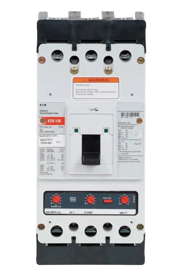KDB3400 - Eaton - Molded Case Circuit Breaker Feed-Thru - 400 Amp - 3 Pole - 600 Volt