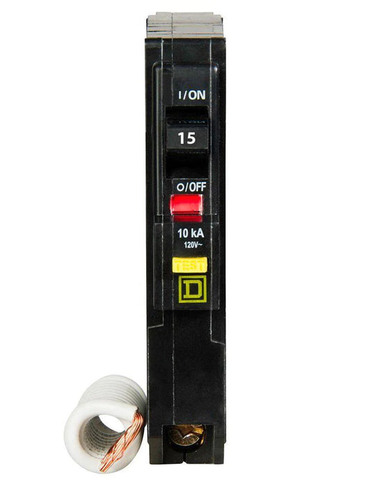 QO115GFI - Square D - 15 Amp GFCI Circuit Breaker Plug-In - 15 Amp - 1 Pole - 120 Volt