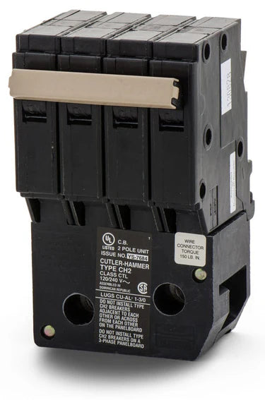 Ch2150 Eaton Molded Case Circuit Breakers Plug In 150 Amp 2 Pole 240 Volt - Front View