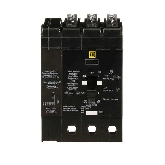 EDB34020SA - Square D - Molded Case Circuit Breaker Bolt-On - 20 Amp - 3 Pole - 480 V