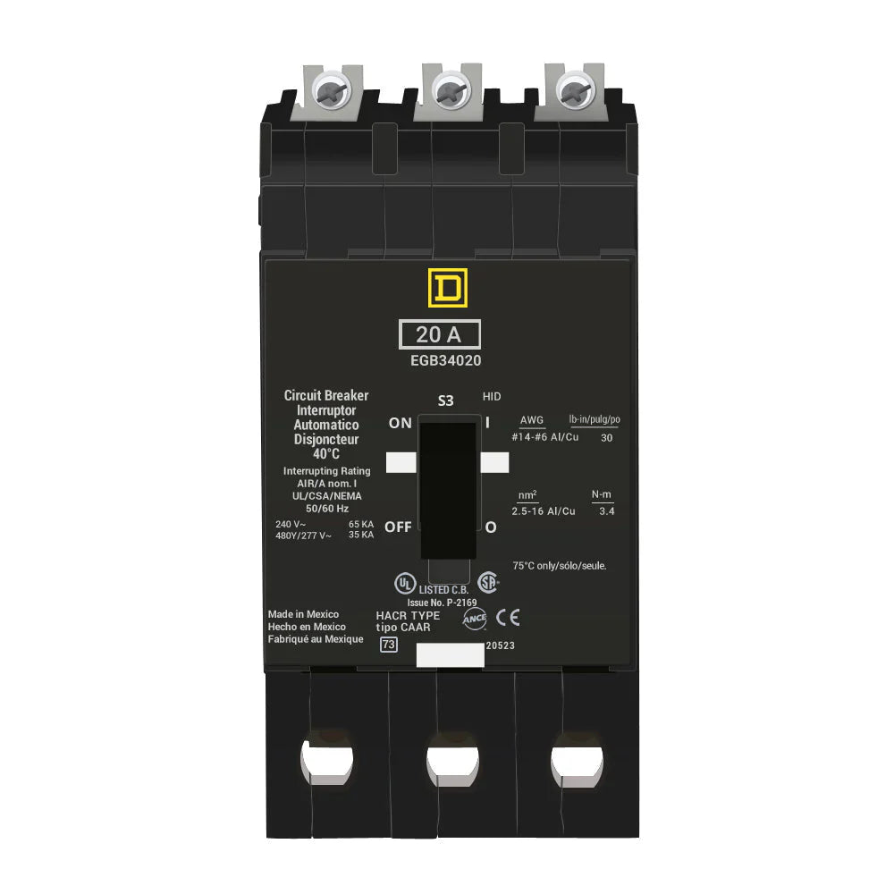 Square D QBA32200 3-Pole I-Line Plug-In Circuit Breaker 240V 200A
