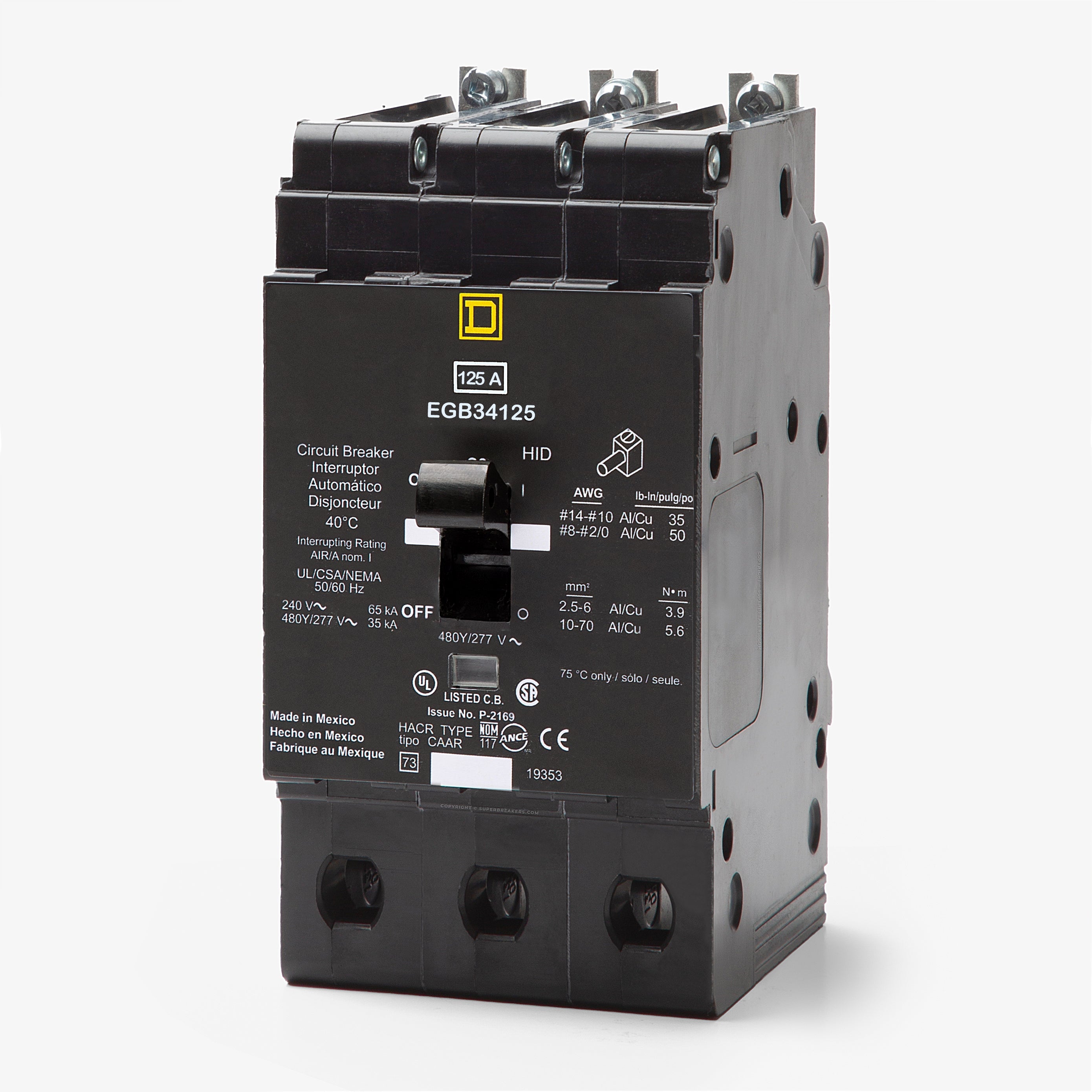 Square D EGB34125 125A 3P 480V