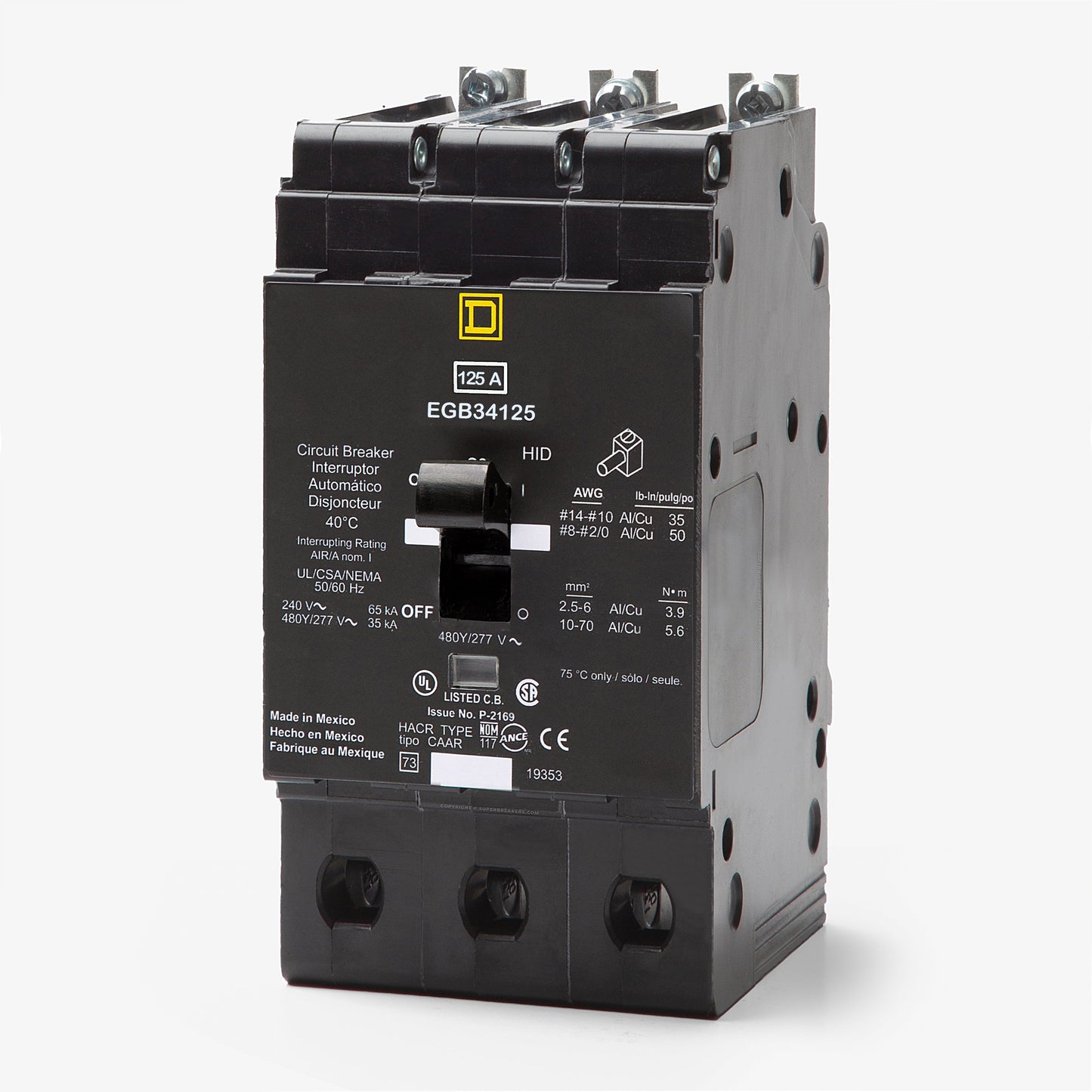 Square D EGB34125 125A 3P 480V