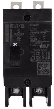 GHB2020 - Eaton - Molded Case Circuit Breaker Bolt-On - 20 Amp - 2 Pole - 8 Volt