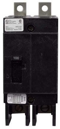 Eaton Ghb2040 2 Pole Non Interchangeable Trip Thermal Magnetic Circuit Breakers - Front View
