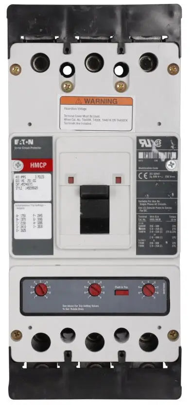 HMCP400X5C - Eaton - Molded Case Circuit Breaker Feed-Thru - 400 Amp - 3 Pole - 600 Volt