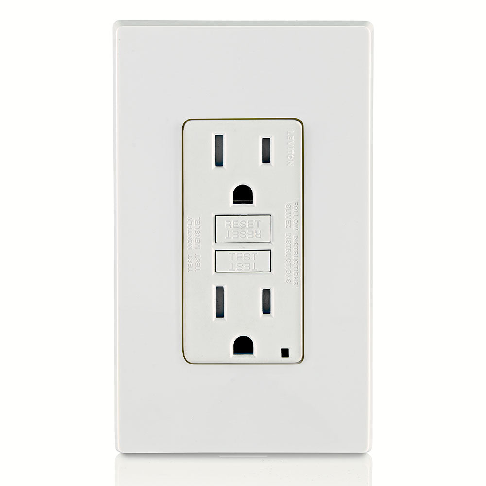GFTR1-W Self-test SmartlockPro Tamper Resistant GFCI Receptacle, 15A, NEMA 5-15R - White (125V)
