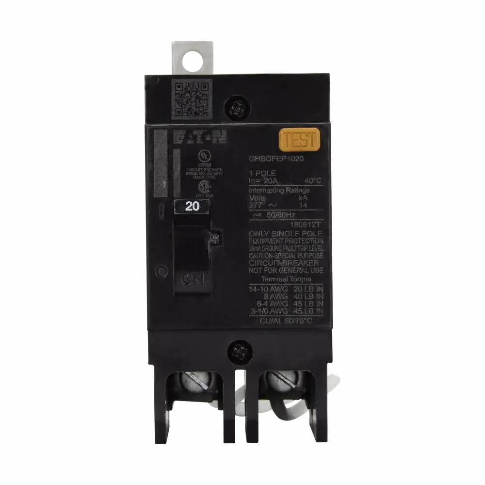 GHBGFEP1020 - Eaton - Molded Case Circuit Breaker Bolt-On - 20 Amp - 1 Pole - 480 Volt