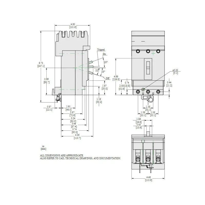 HDA36060 - Square D - Molded Case Circuit Breaker I-Line Plug-In - 60 Amp - 3 Pole - 600 Volt