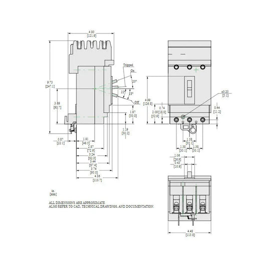 HGA36060 - Square D - Molded Case Circuit Breaker I-Line Plug-In - 60 Amp - 3 Pole - 600 Volt