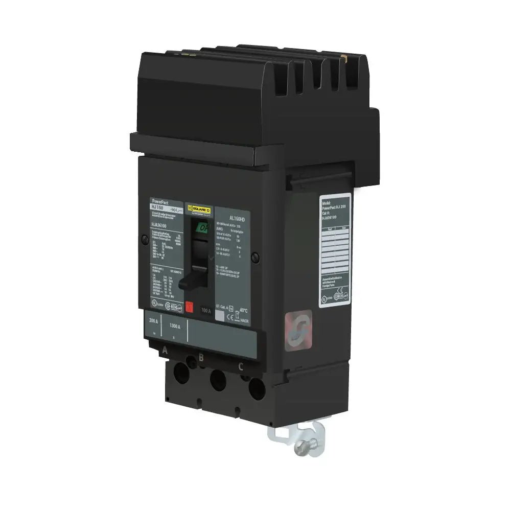 HJA36100 - Square D - Molded Case Circuit Breaker I-Line Plug-In - 100 Amp - 3 Pole - 600 Volt