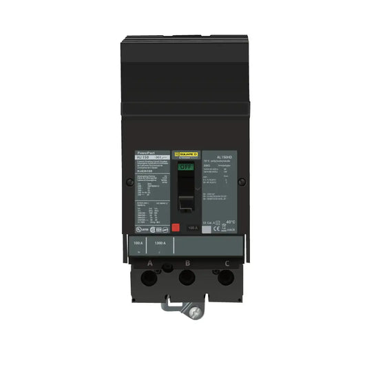 HJA36100 - Square D - Molded Case Circuit Breaker I-Line Plug-In - 100 Amp - 3 Pole - 600 Volt