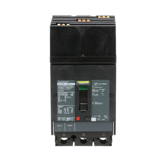 HJA36125 - Square D - Molded Case Circuit Breaker I-Line Plug-In - 125 Amp - 3 Pole - 600 Volt