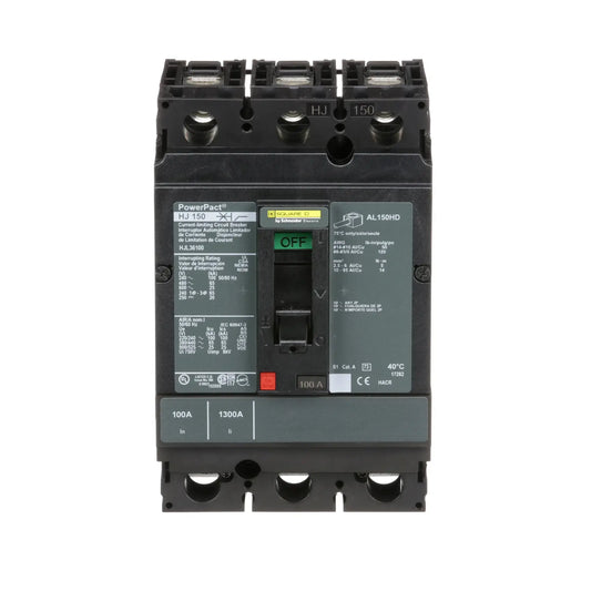 HJL36100 - Square D - Molded Case Circuit Breaker Feed-Thru - 100 Amp - 3 Pole - 600 Volt