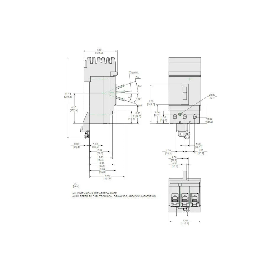 JGA36250 - Square D - Molded Case Circuit Breaker I-Line Plug-In - 250 Amp - 3 Pole - 600 Volt