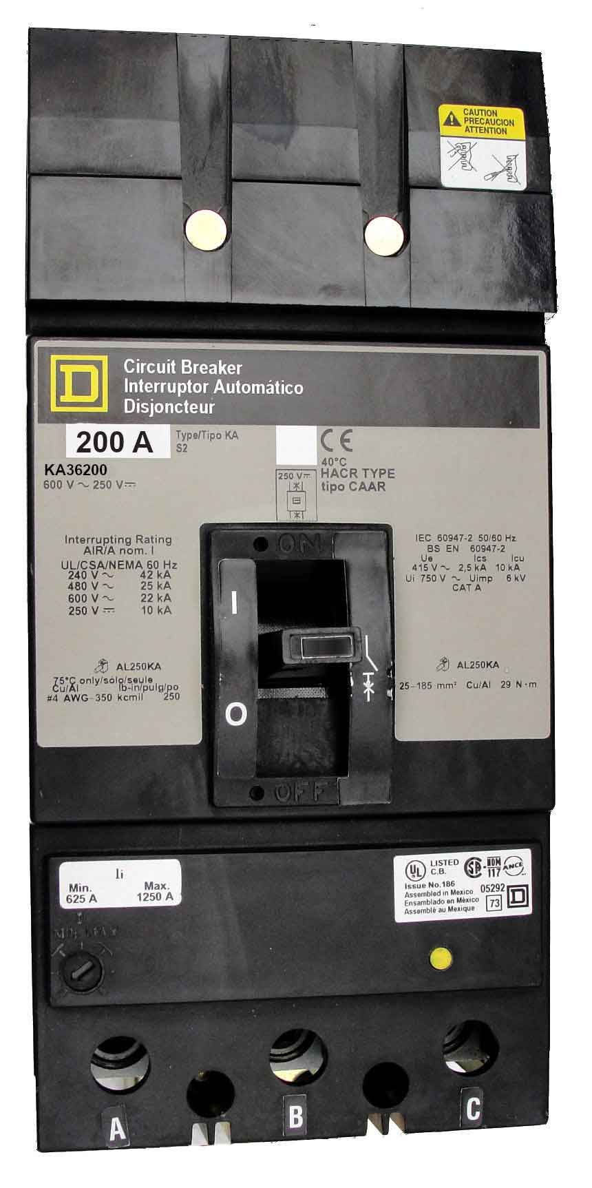 Square D KA36200 I-Line Plug-In Circuit Breaker