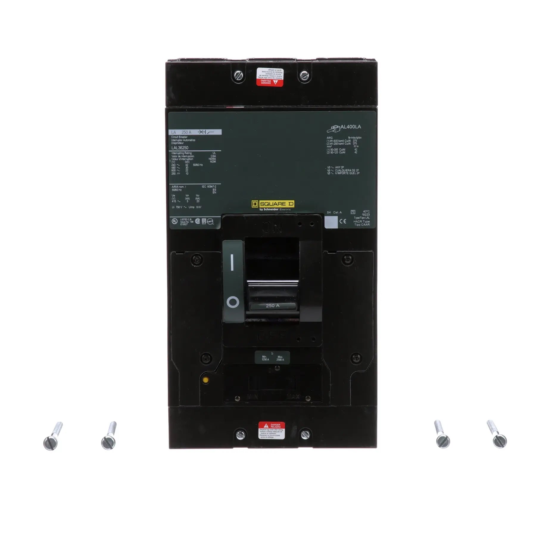 LAL36250 - Square D - Molded Case Circuit Breaker Feed-Thru - 250 Amp - 3 Pole - 600 Volt