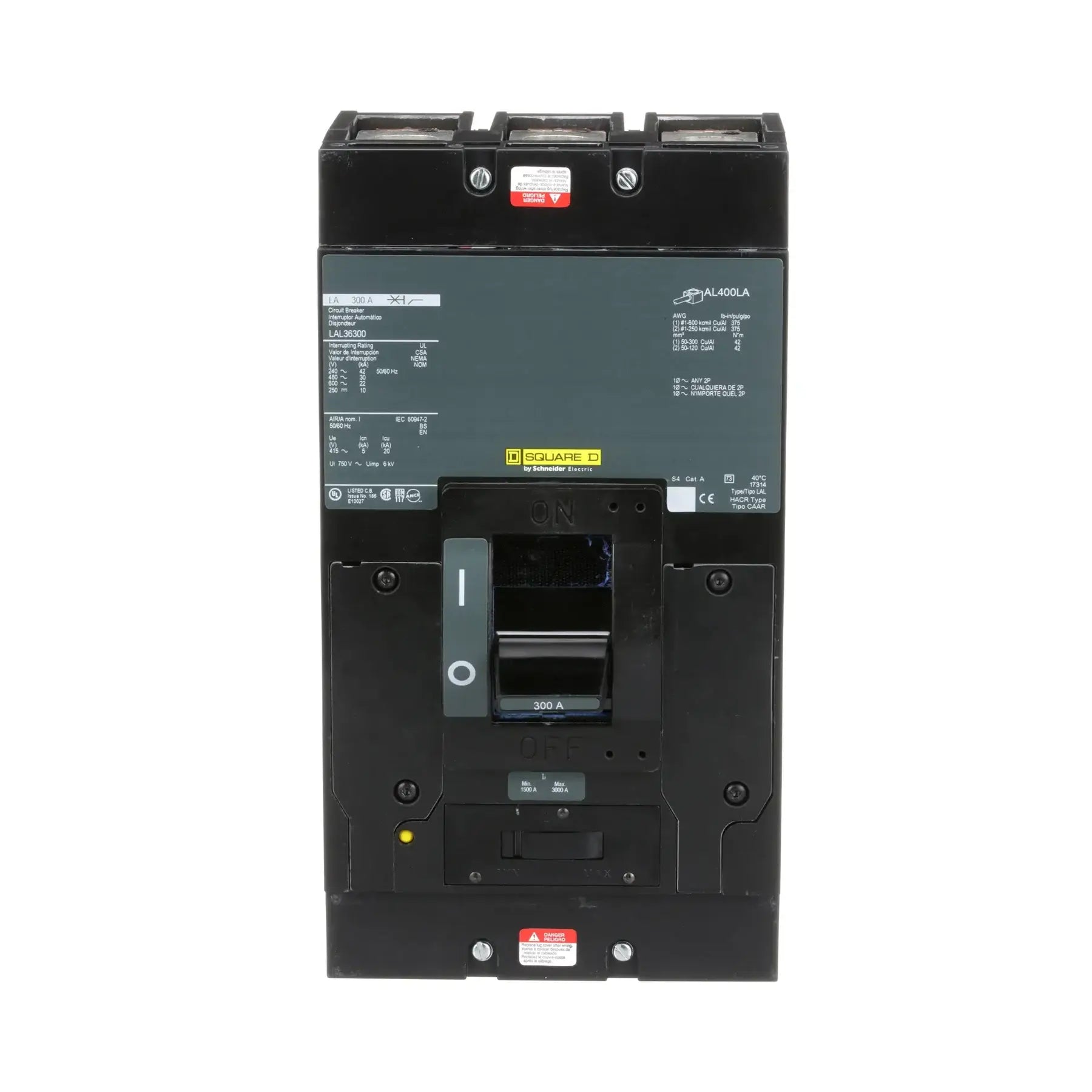 LAL36300 - Square D - Molded Case Circuit Breaker Feed-Thru - 300 Amp - 3 Pole - 600 Volt
