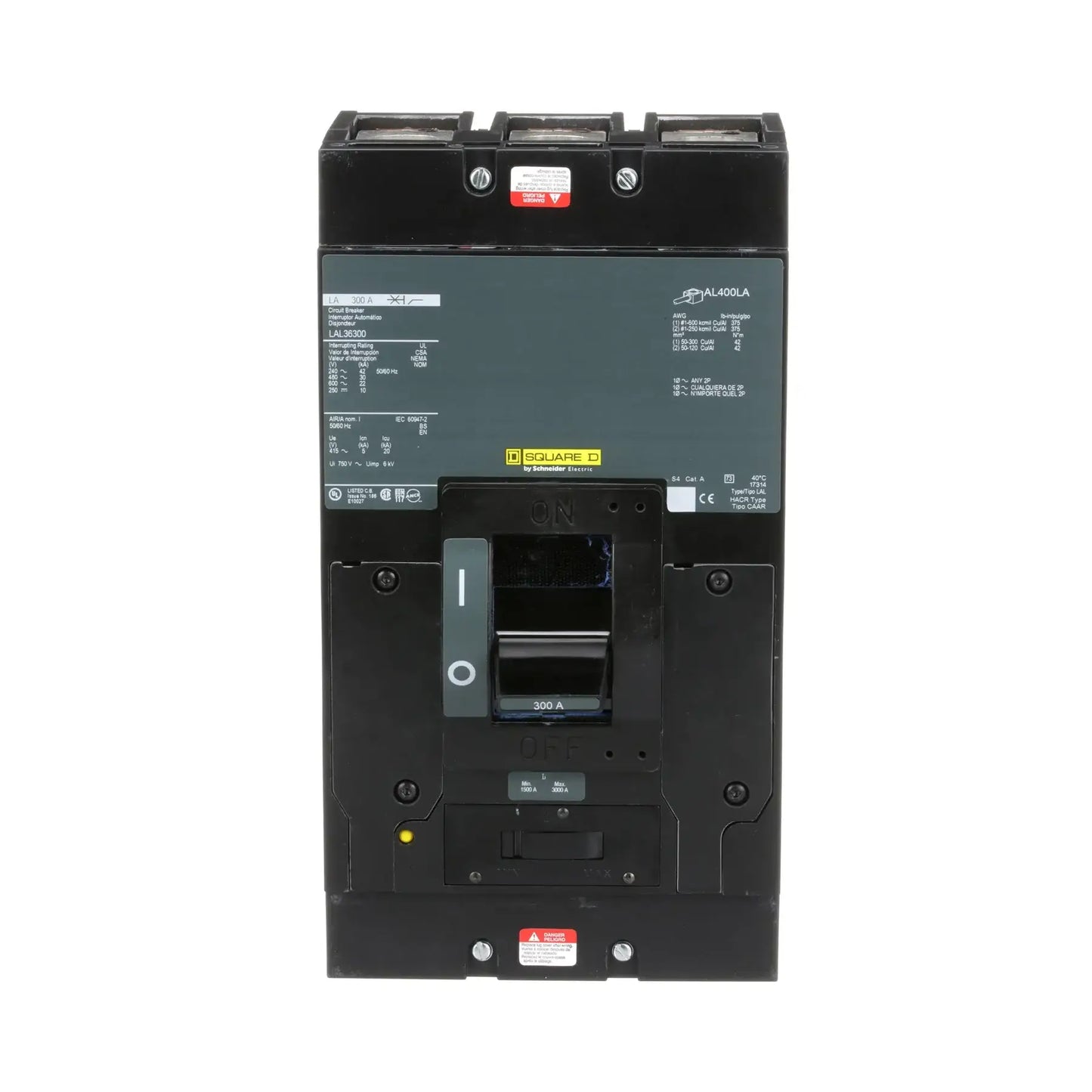 LAL36300 - Square D - Molded Case Circuit Breaker Feed-Thru - 300 Amp - 3 Pole - 600 Volt