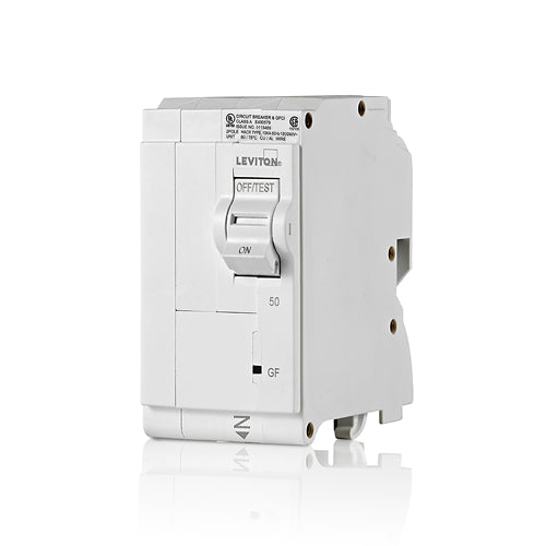 Leviton LB250-G 50A 2-Pole GFCI Branch Circuit Breaker