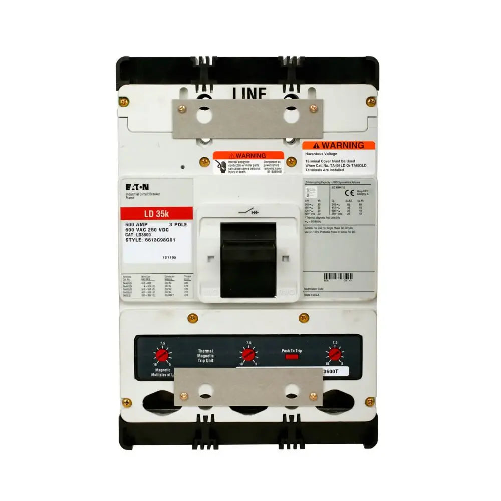 LDB3500 - Eaton - Molded Case Circuit Breaker Feed Thru - 400A - 3 Pole - 600 Volt