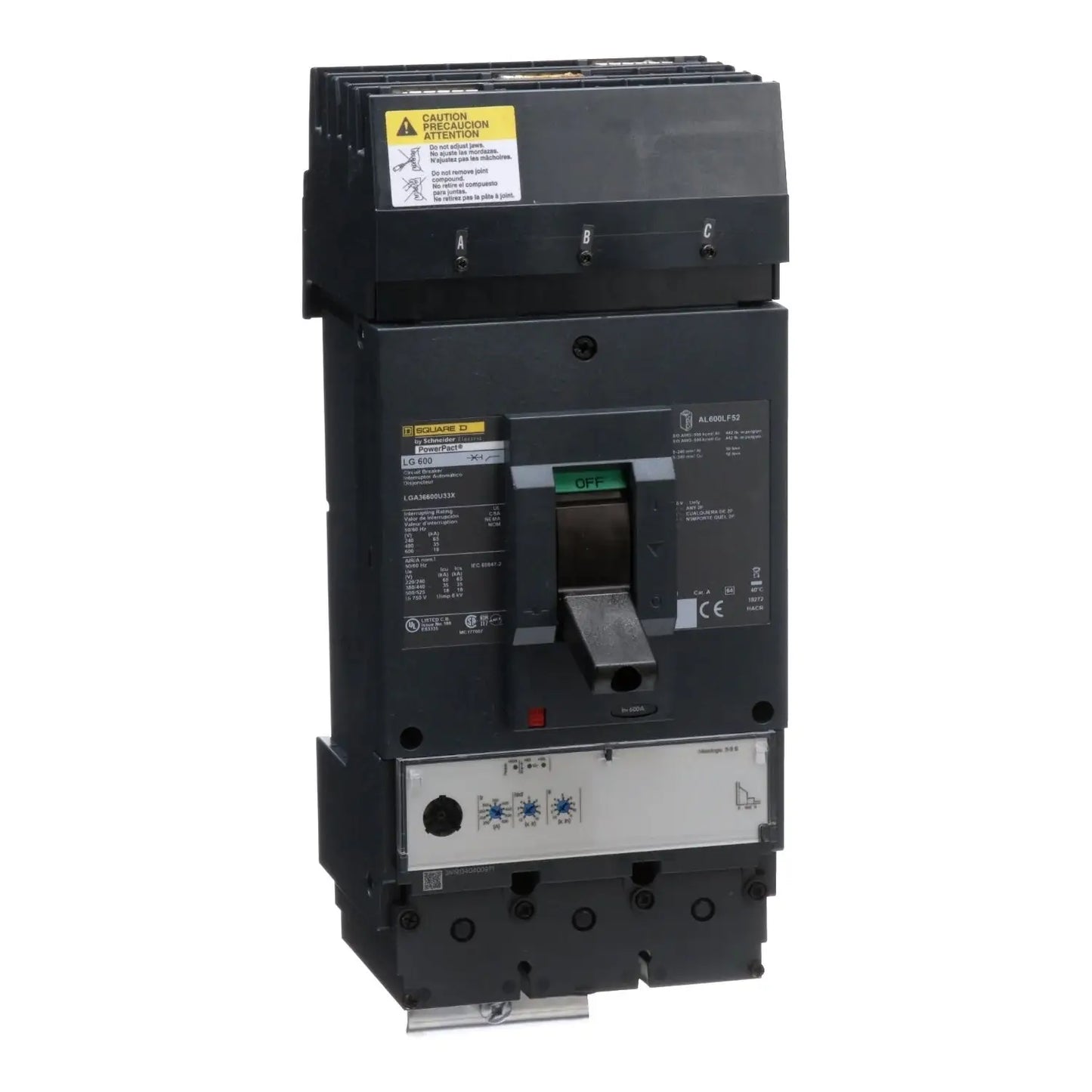 Square D LGP36400CU31X 3-Pole 400A Bolt-On Circuit Breaker 600V