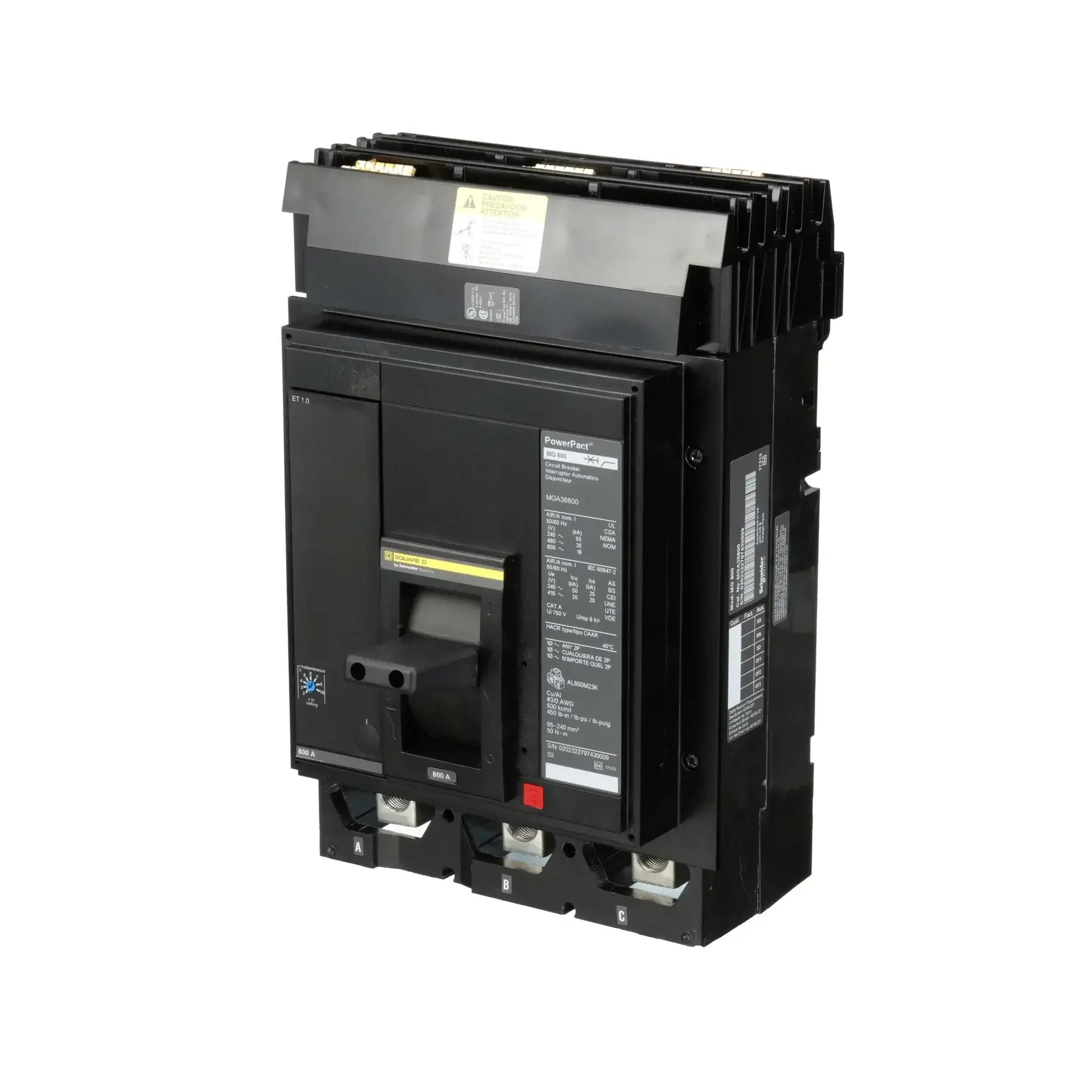 MGA36800 - Square D - Molded Case Circuit Breaker I-Line Plug-In - 800 Amp - 3 Pole - 600 Volt