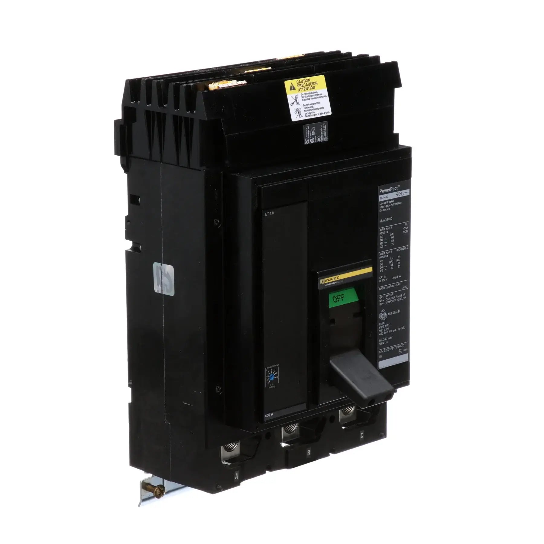 MJA36350 - Square D - Molded Case Circuit Breaker I-Line Plug-In - 350Amp - 3 Pole - 600 Volt