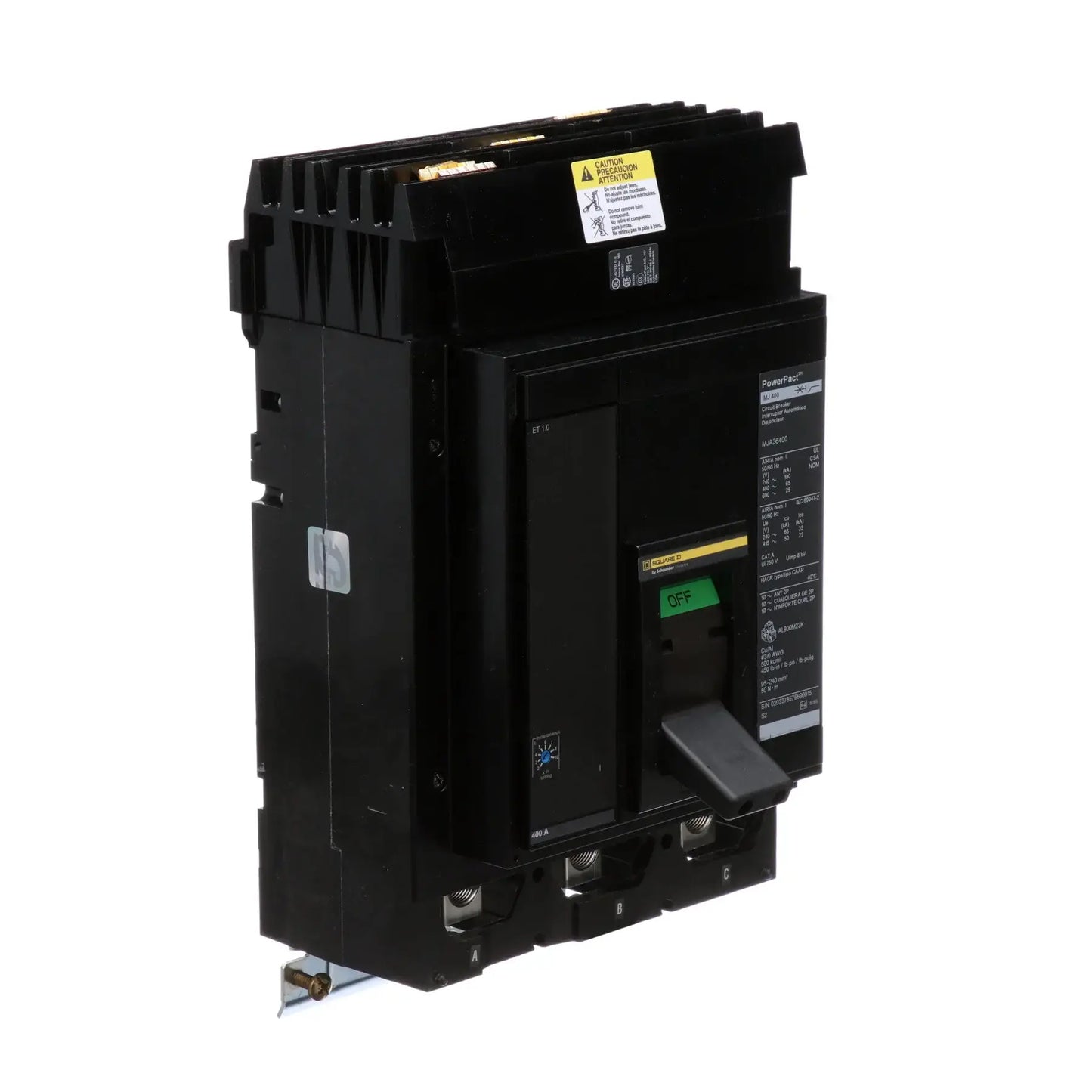 MJA36450 - Square D - Molded Case Circuit Breaker I-Line Plug-In - 450 Amp - 3 Pole - 600 Volt