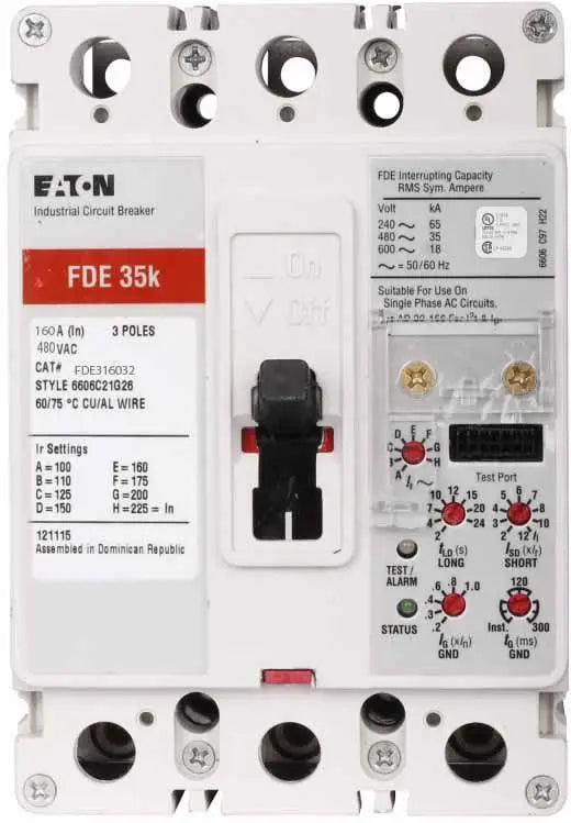 FDE316032 - Eaton - Molded Case Circuit Breaker Bolt-On - 160 Amp - 3 Pole - 480 Volt