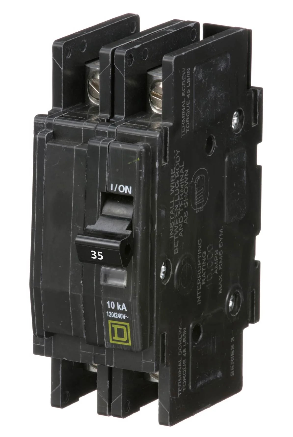 Square D Qou235 2 Pole Unit Mount Circuit Breakers - Side View