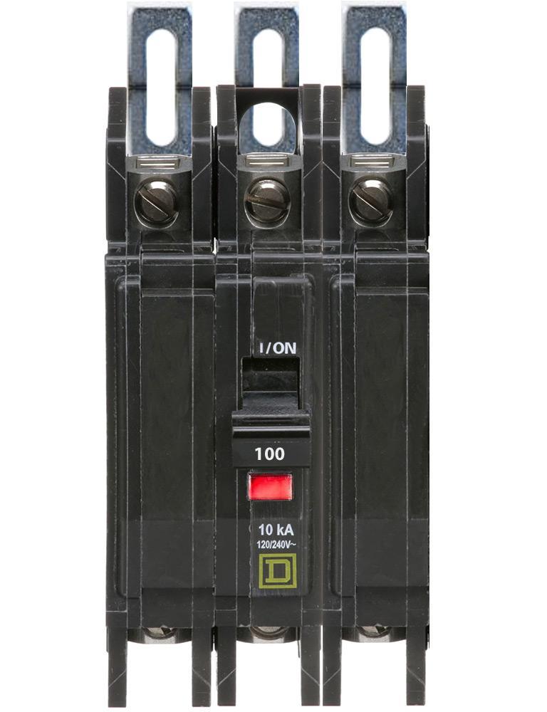 QOU3100 - Square D - 100 Amp Circuit Breaker Bolt-On - 100 Amp - 3 Pole - 240 Volt