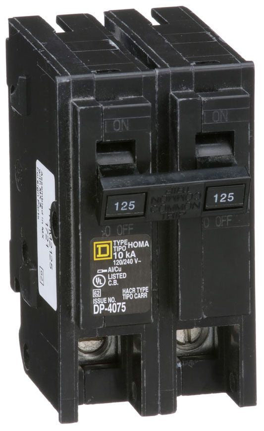 Square D Hom2125 2 Pole Standard Trip Plug In Circuit Breakers - Front View