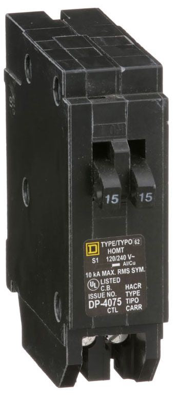 Square D Homt1515 1 Pole Plug In Molded Case Switches - Front View