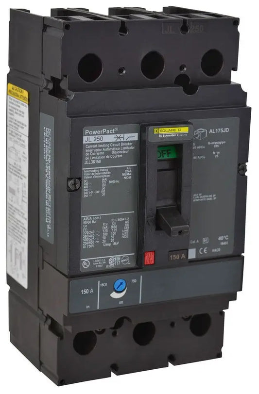 JLL36150 - Square D - Molded Case Circuit Breaker Feed-Thru - 150 Amp - 3 Pole - 600 Volt