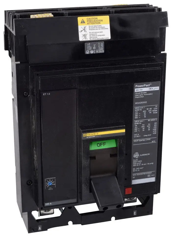 MGA36450 - Square D - Molded Case Circuit Breaker I-Line Plug-In - 450 Amp - 3 Pole - 600 Volt