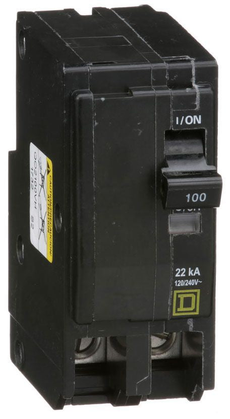 Square D Qo2100Vh 2 Pole Standard Trip Plug In Circuit Breakers - Front View