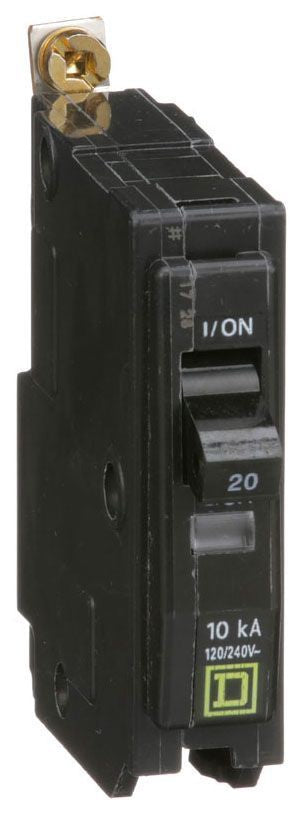 Square D Qob120 1 Pole Standard Trip Bolt On Circuit Breakers - Front View