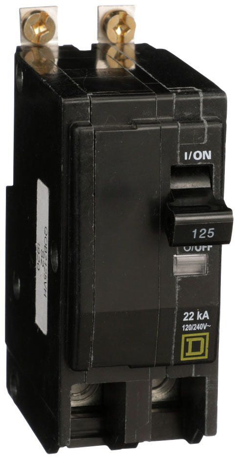 QOB2125VH - Square D - 125 Amp 22kA Circuit Breaker Bolt-On - 125 Amp - 2 Pole - 240 Volt