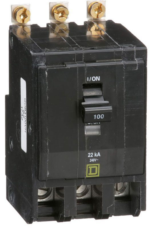 Square D Qob3100Vh 3 Pole Standard Trip Bolt On Circuit Breakers - Front View