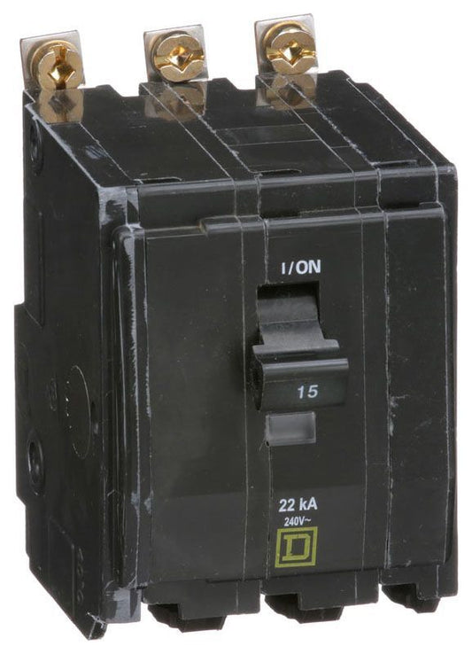 QOB315VH - Square D - 15 Amp 22kA Circuit Breaker Bolt-On - 15 Amp - 3 Pole - 240 Volt