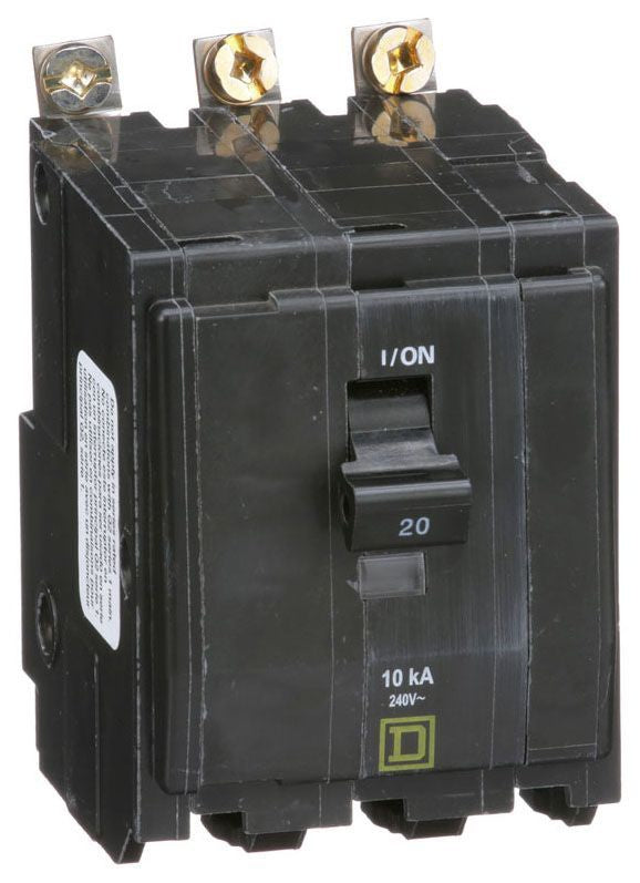 Square D Qob320 3 Pole Standard Trip Bolt On Circuit Breakers - Front View