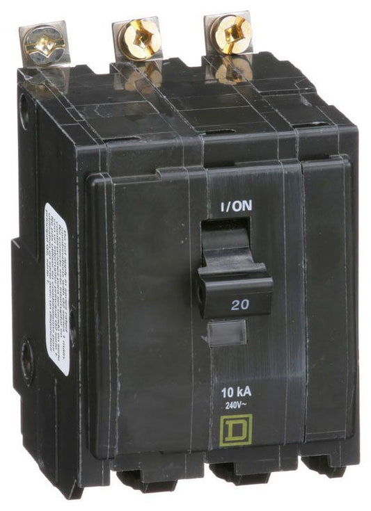 Square D Qob320 3 Pole Standard Trip Bolt On Circuit Breakers - Front View